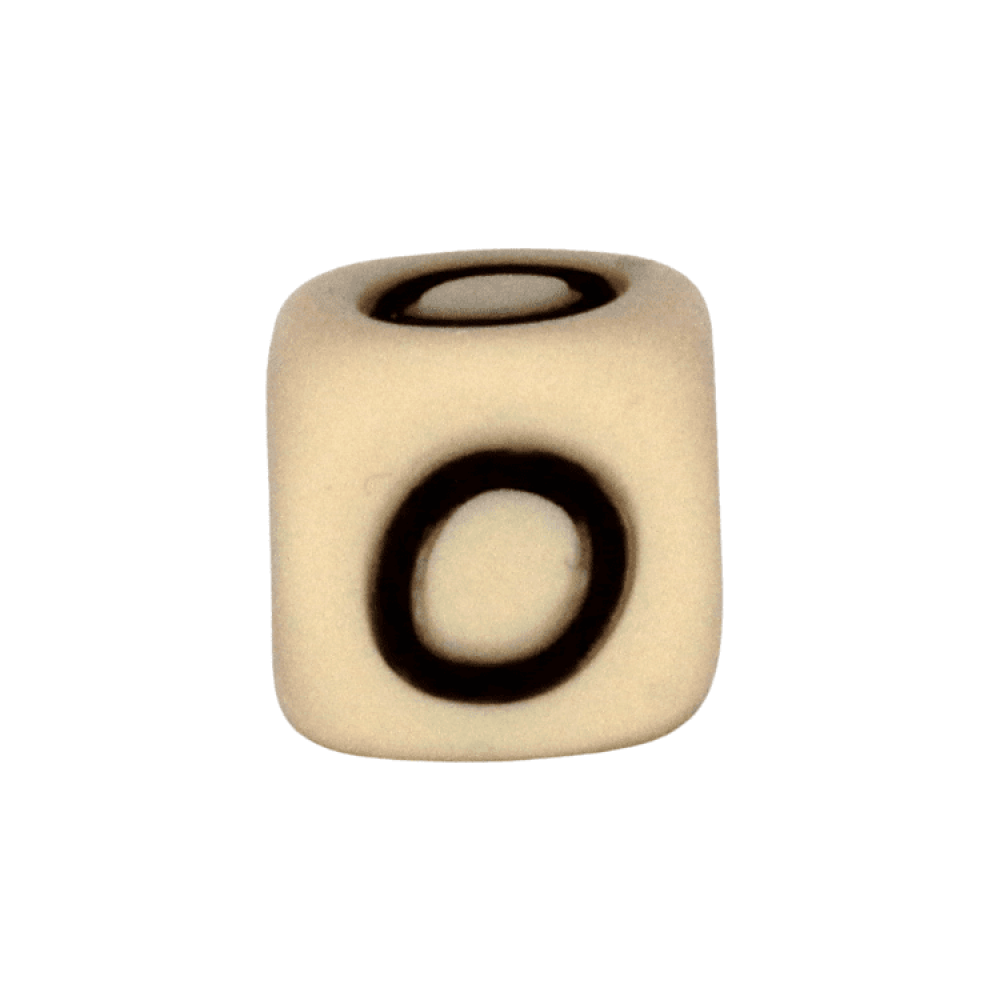 Silikon Buchstabenperle 10mm Beige | O
