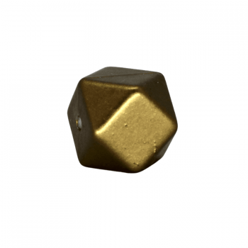 Silikon Hexagonperle 14mm | Metallic Gold