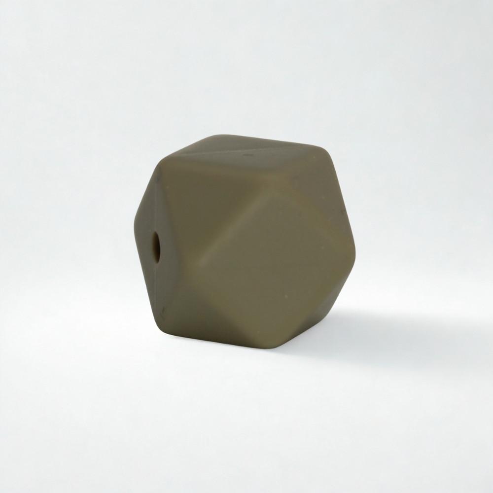 Hexagon Silikonperle 14mm "Taupe"