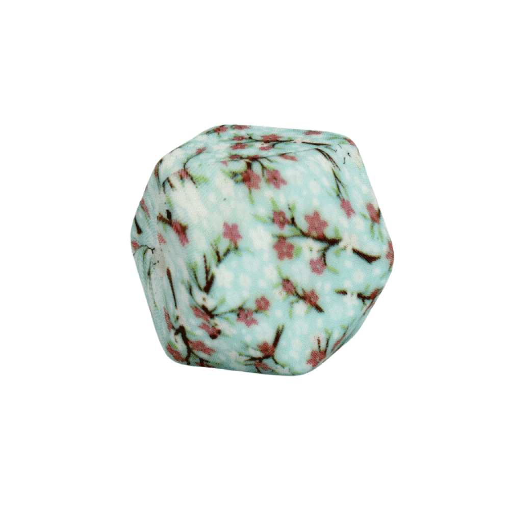 Silikon Hexagonperle 17mm | Kirschblüten