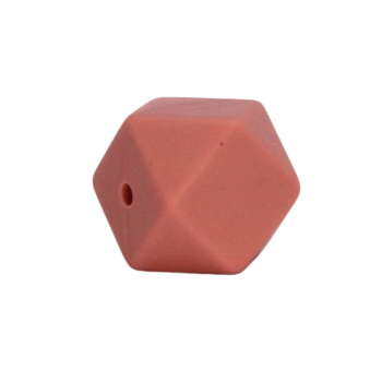 Silikon Hexagonperle | 17mm | Lehm Rot