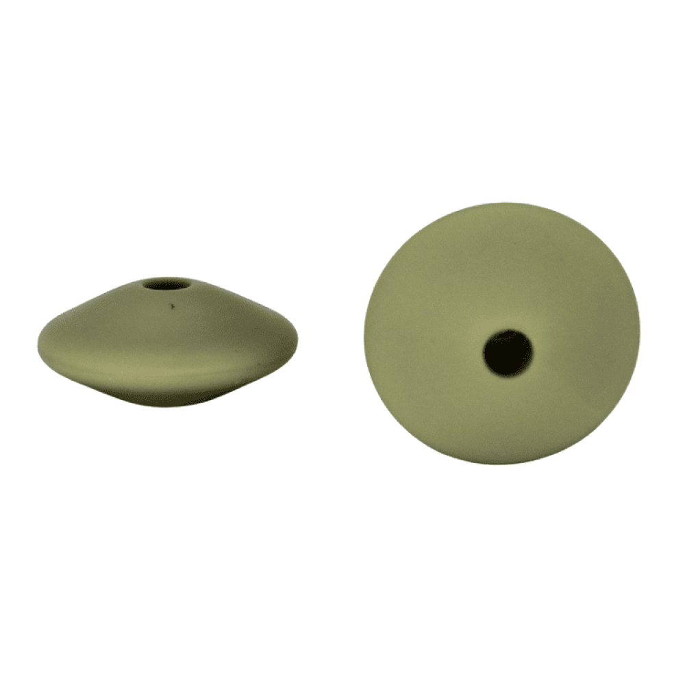 Silikon Linsenperle 15mm | Army Grün