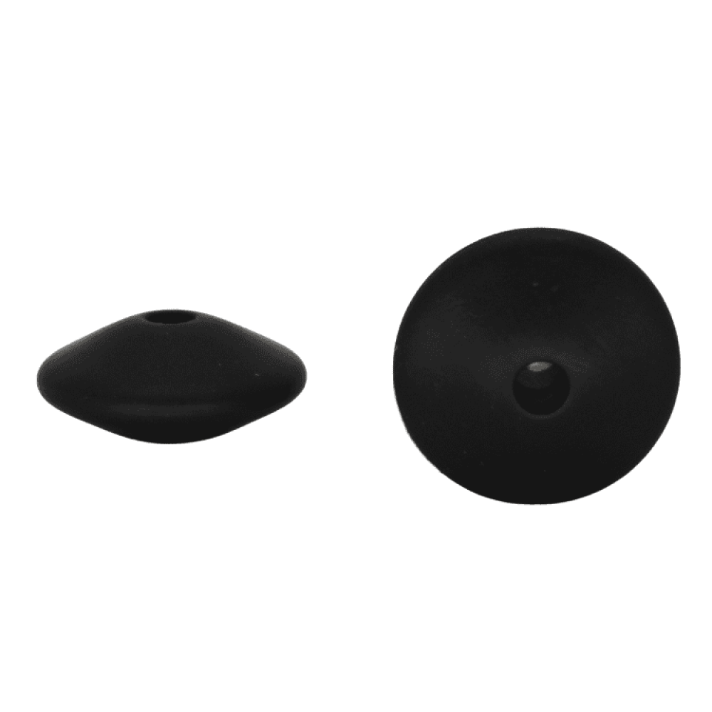 Silikon Linsenperle 15mm | Schwarz