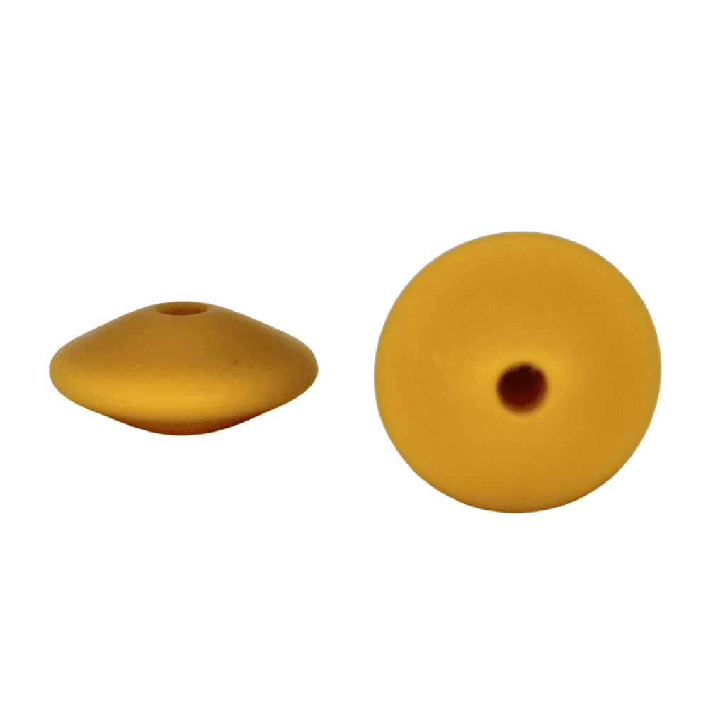 Silikon Linsenperle 15mm | Senf Gelb