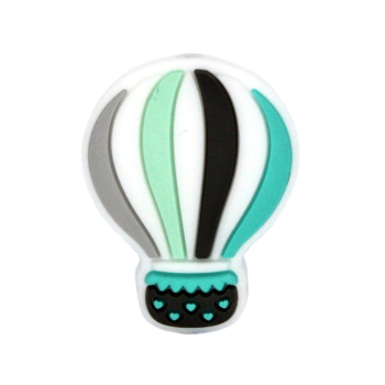 Silikon Motivperle Ballon | Grün - Grau