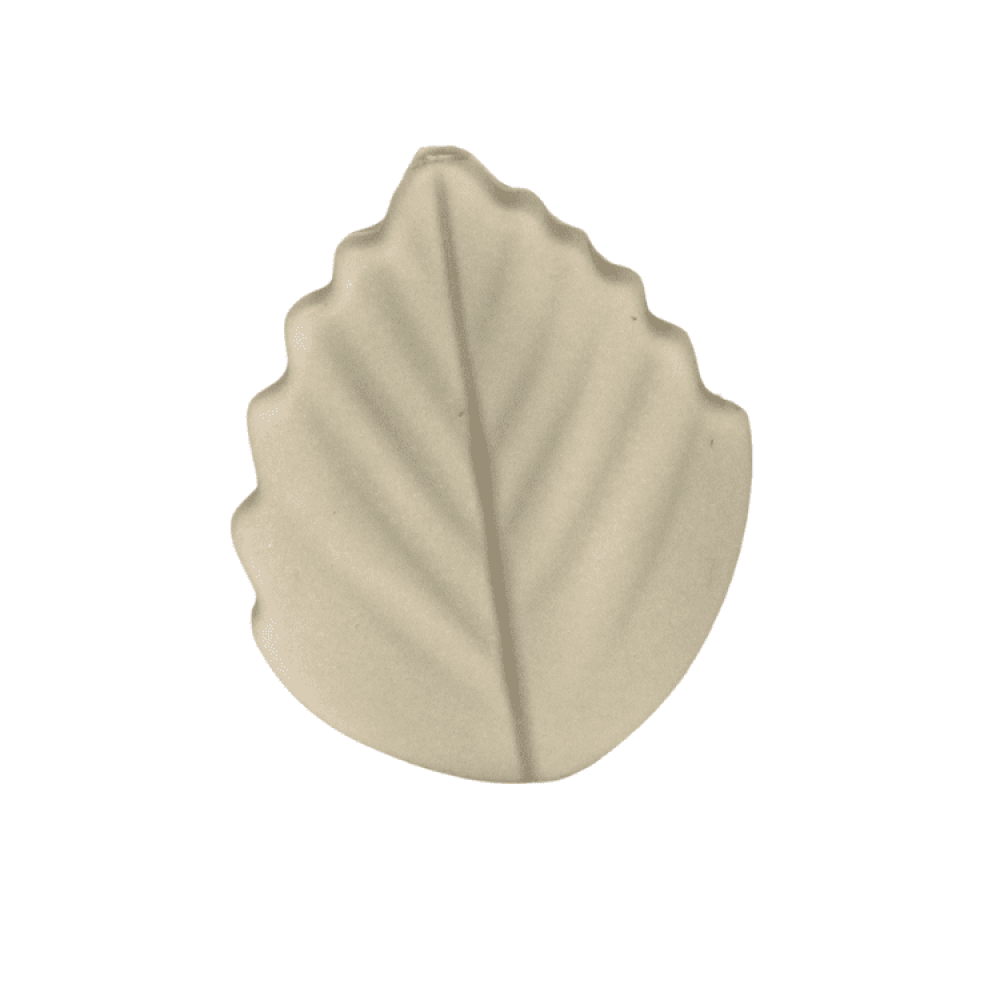 Silikon Motivperle Blatt #3 | Blass Grau