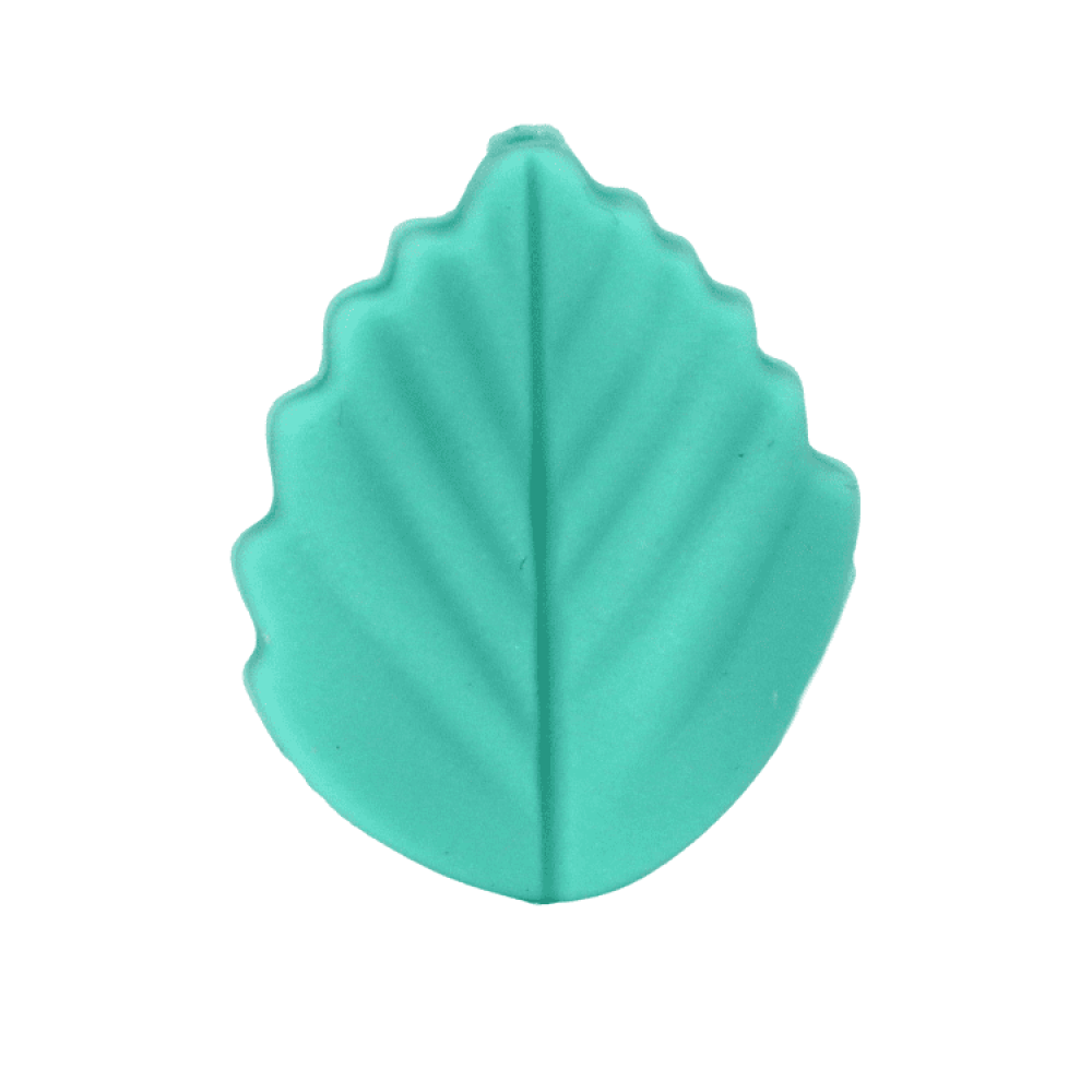 Silikon Motivperle Blatt #3 | Hell Türkis