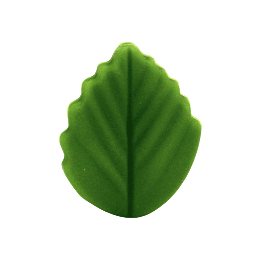 Silikon Motivperle Blatt #3 | Moos Grün
