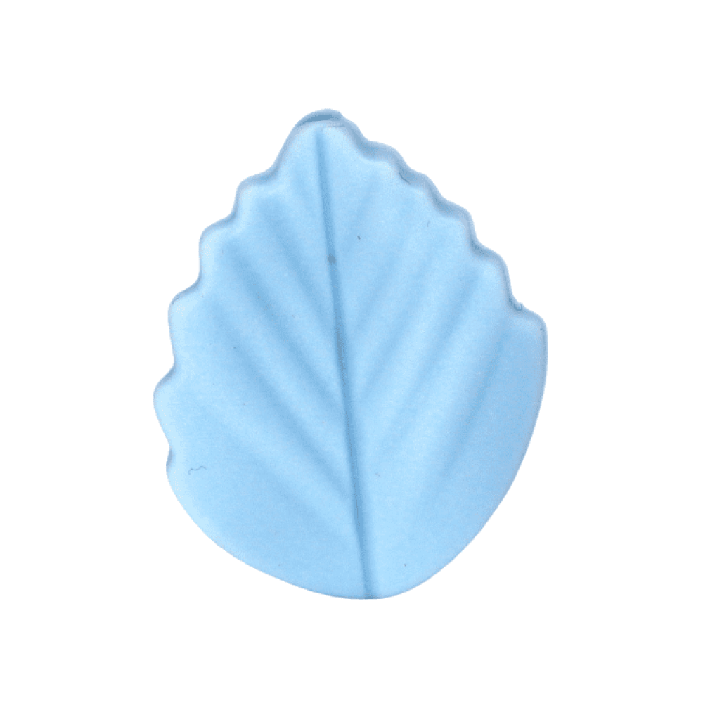 Silikon Motivperle Blatt #3 | Pastell Blau