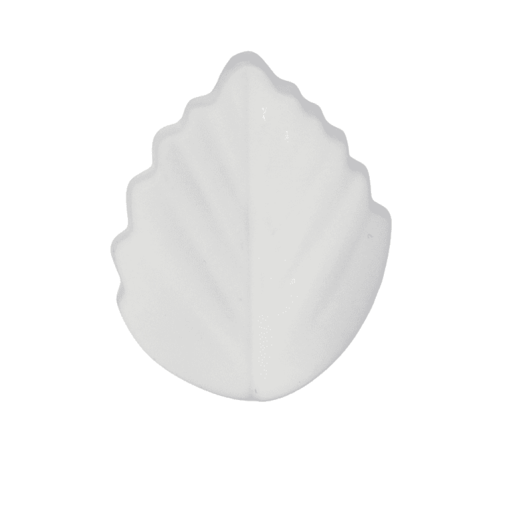 Silikon Motivperle Blatt #3 | Weiß