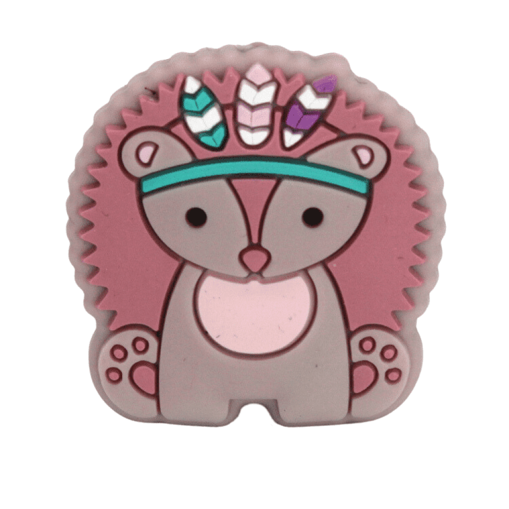 Silikon Motivperle Boho-Igel | Blush