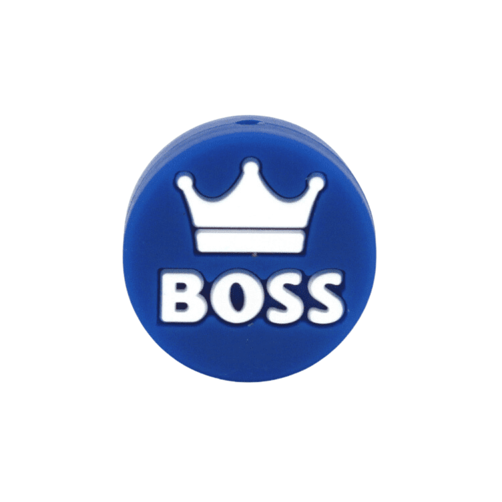 Silikon Motivperle Boss | Dunkel Blau