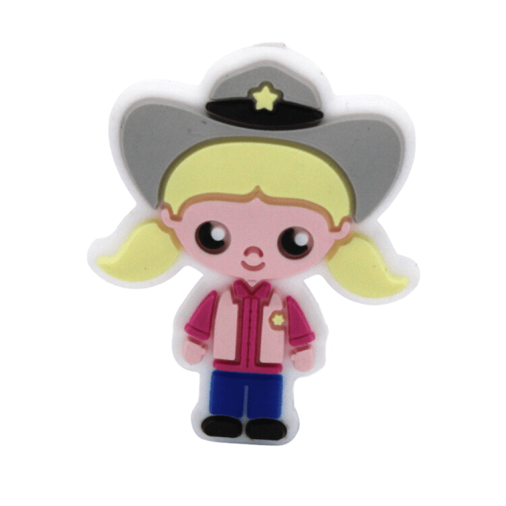 Silikon Motivperle Cowgirl | Blonde Haare