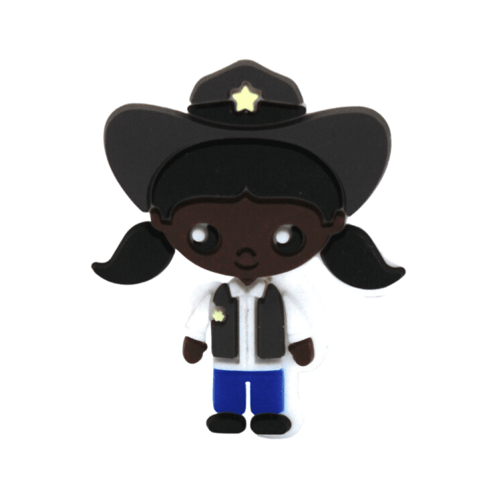 Silikon Motivperle Cowgirl | Schwarze Haare