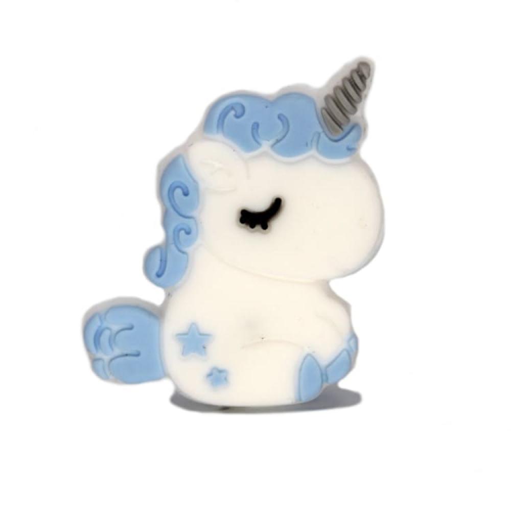 Silikon Motivperle Einhorn #1 | Pastell Blau