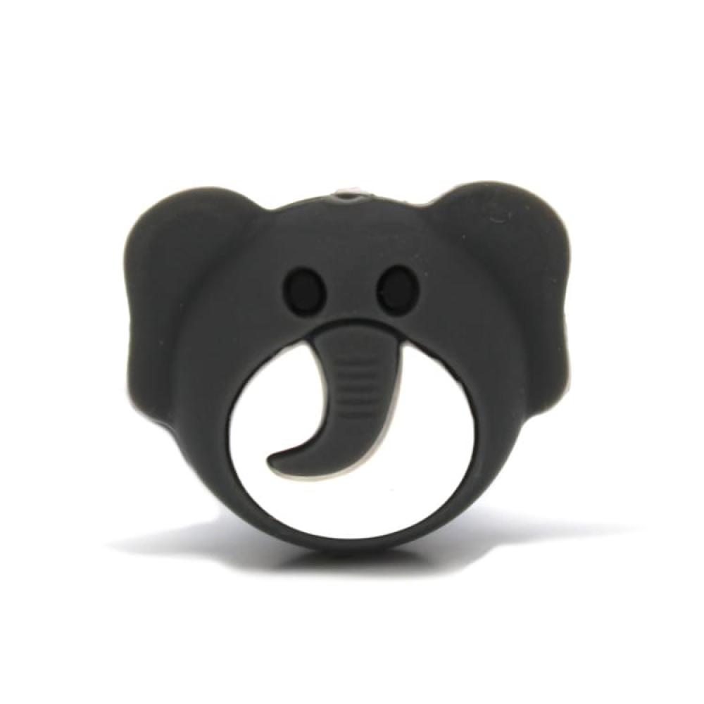 Silikon Motivperle Elefant | Dunkel Grau