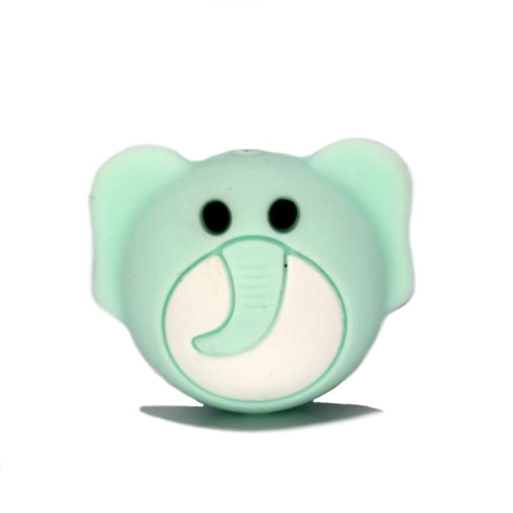 Silikon Motivperle Elefant | Mint
