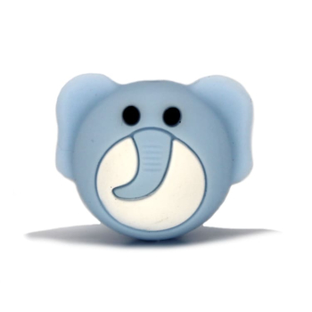 Silikon Motivperle Elefant | Pastell Blau