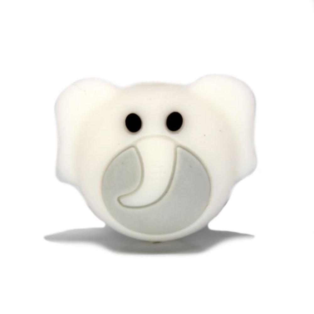 Silikon Motivperle Elefant | Weiß