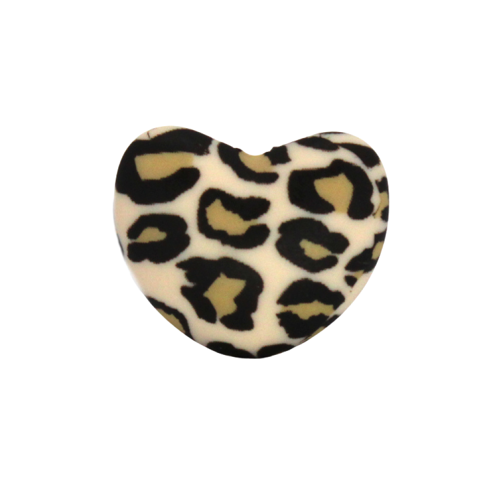 Silikon Motivperle Herz | Leopard #1