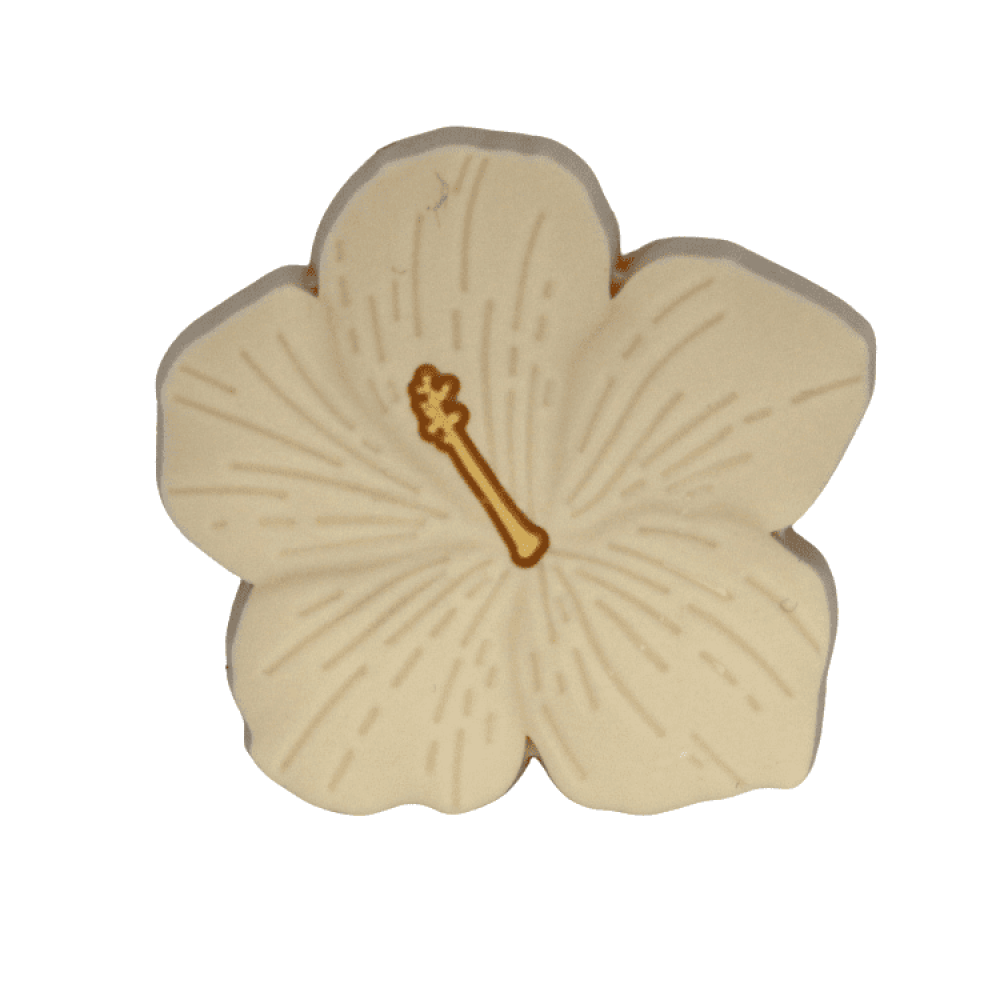 Silikon Motivperle Hibiskusblüte | Beige