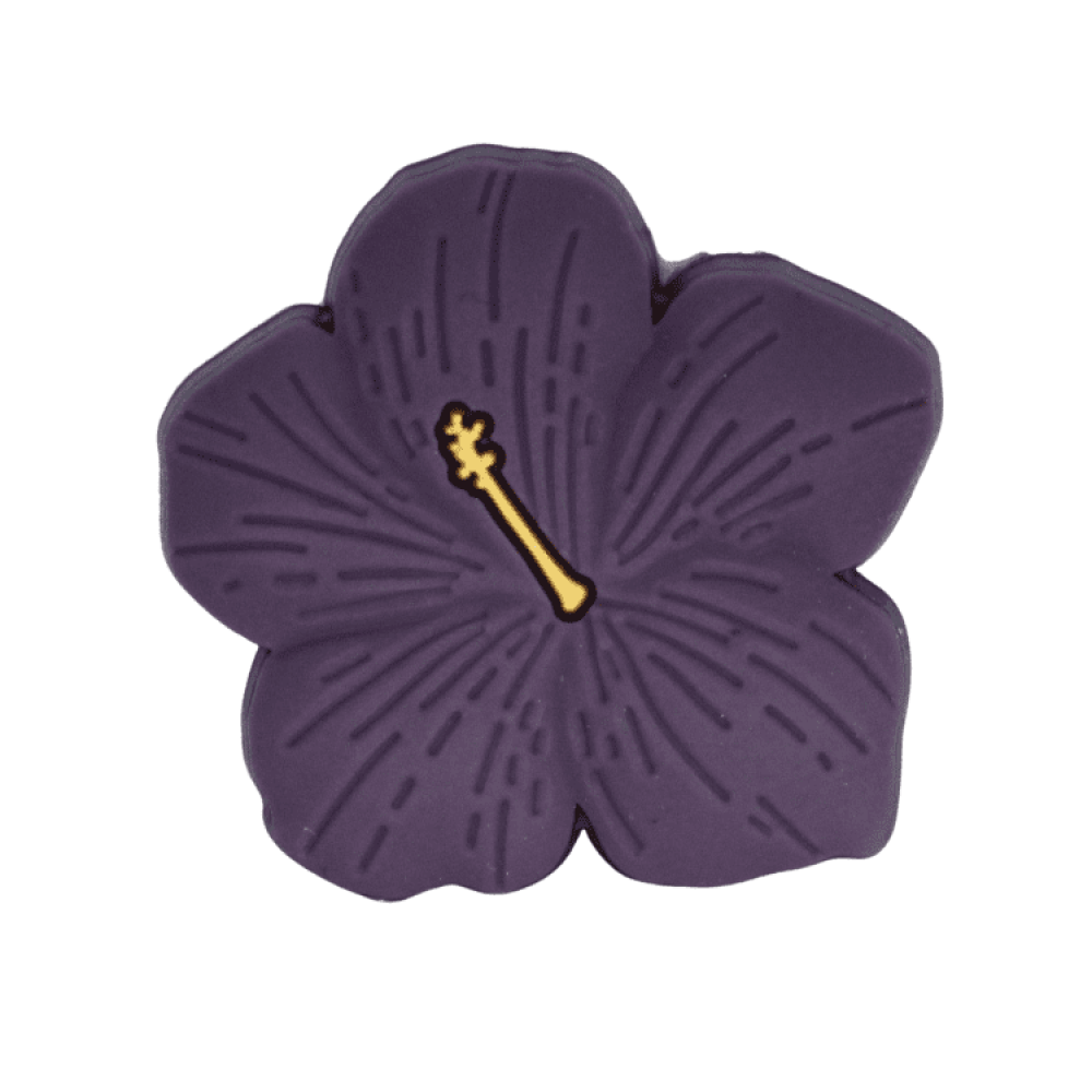Silikon Motivperle Hibiskusblüte | Deep Purple