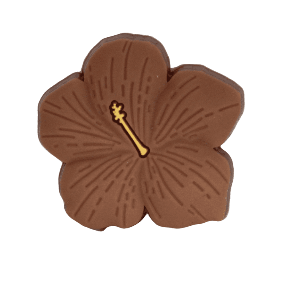 Silikon Motivperle Hibiskusblüte | Kamel Braun
