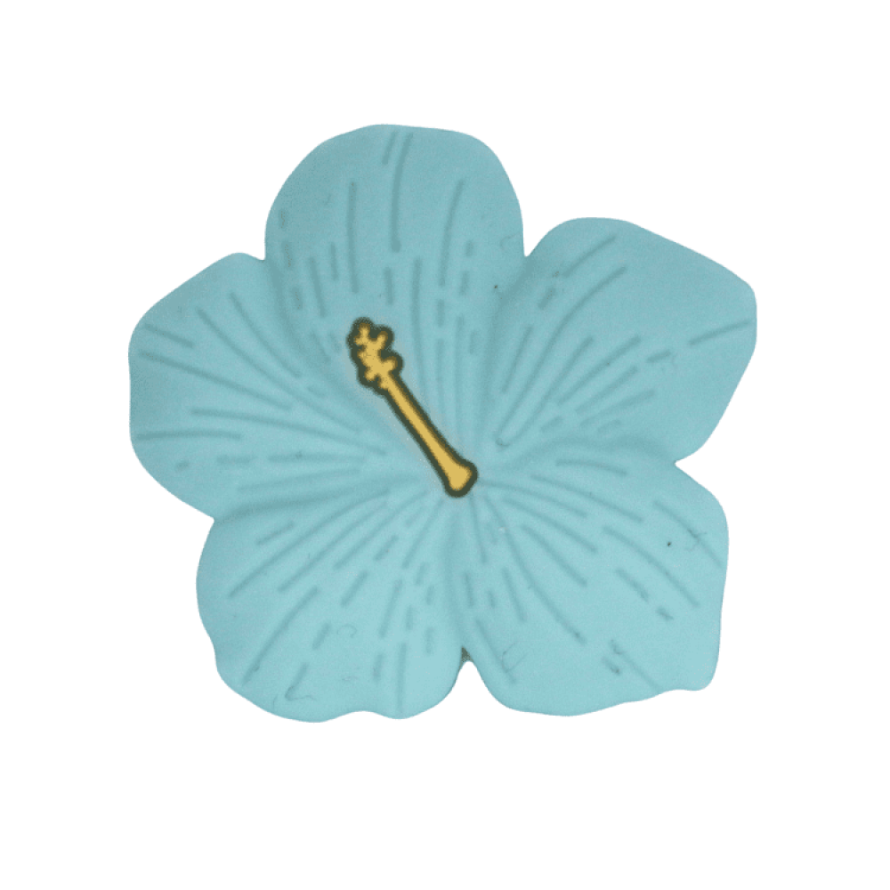 Silikon Motivperle Hibiskusblüte | Powder Blue