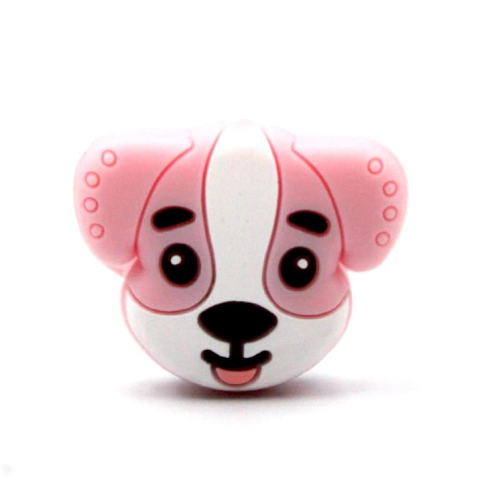 Silikon Motivperle Hundeköpfchen "Rosa"