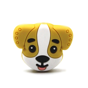Silikon Motivperle Hundeköpfchen "Senf Gelb"
