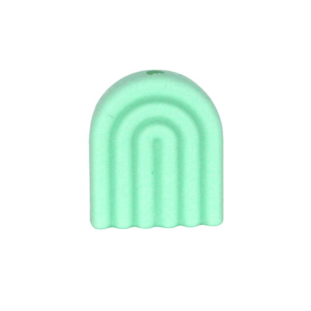 Silikon Motivperle Kleiner Regenbogen | Mint