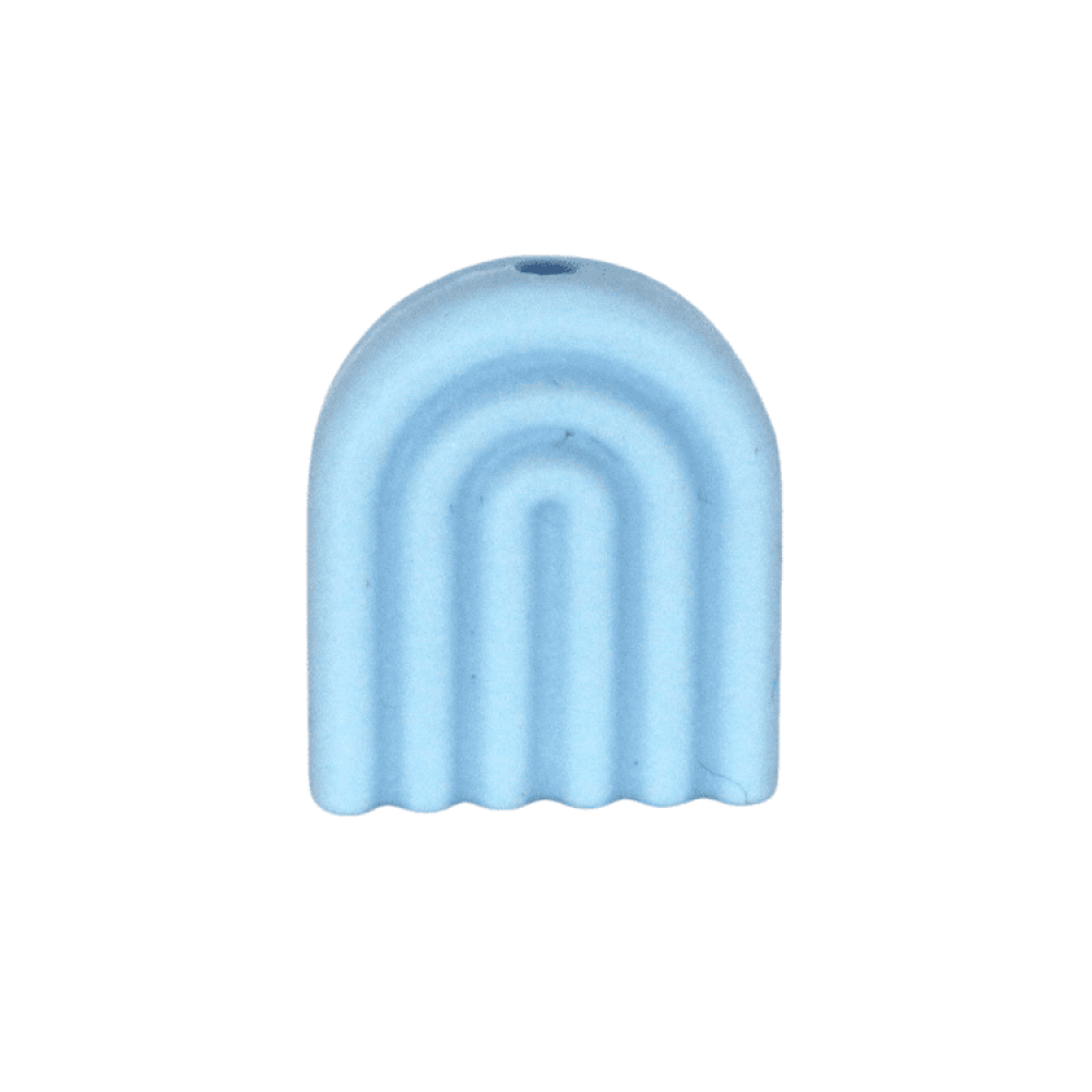 Silikon Motivperle Kleiner Regenbogen | Pastellblau