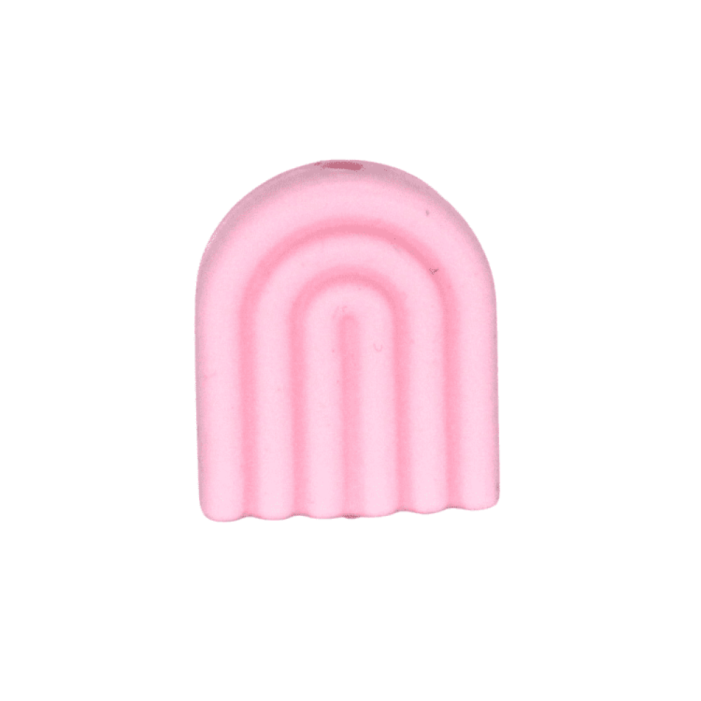 Silikon Motivperle Kleiner Regenbogen | Pastellrosa