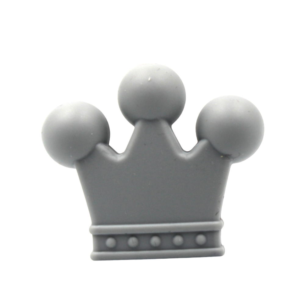 Silikon Motivperle Krönchen #1 | Hell Grau