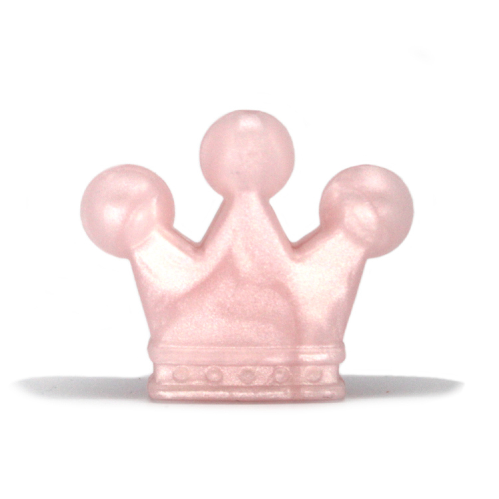 Silikon Motivperle Krönchen #1 | Rosa Perlmutt