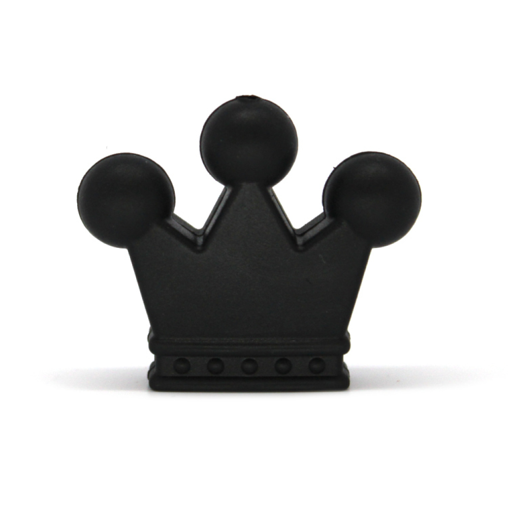 Silikon Motivperle Krönchen #1 | Schwarz