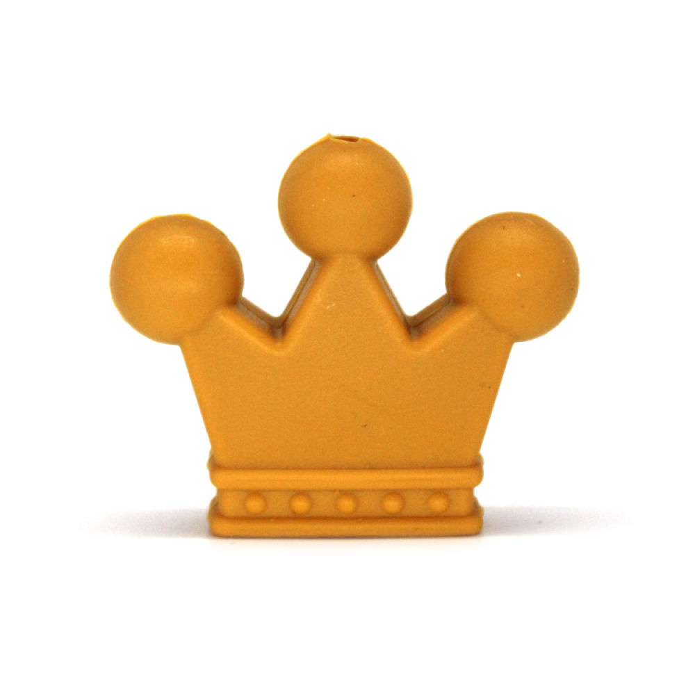 Silikon Motivperle Krönchen #1 | Senfgelb