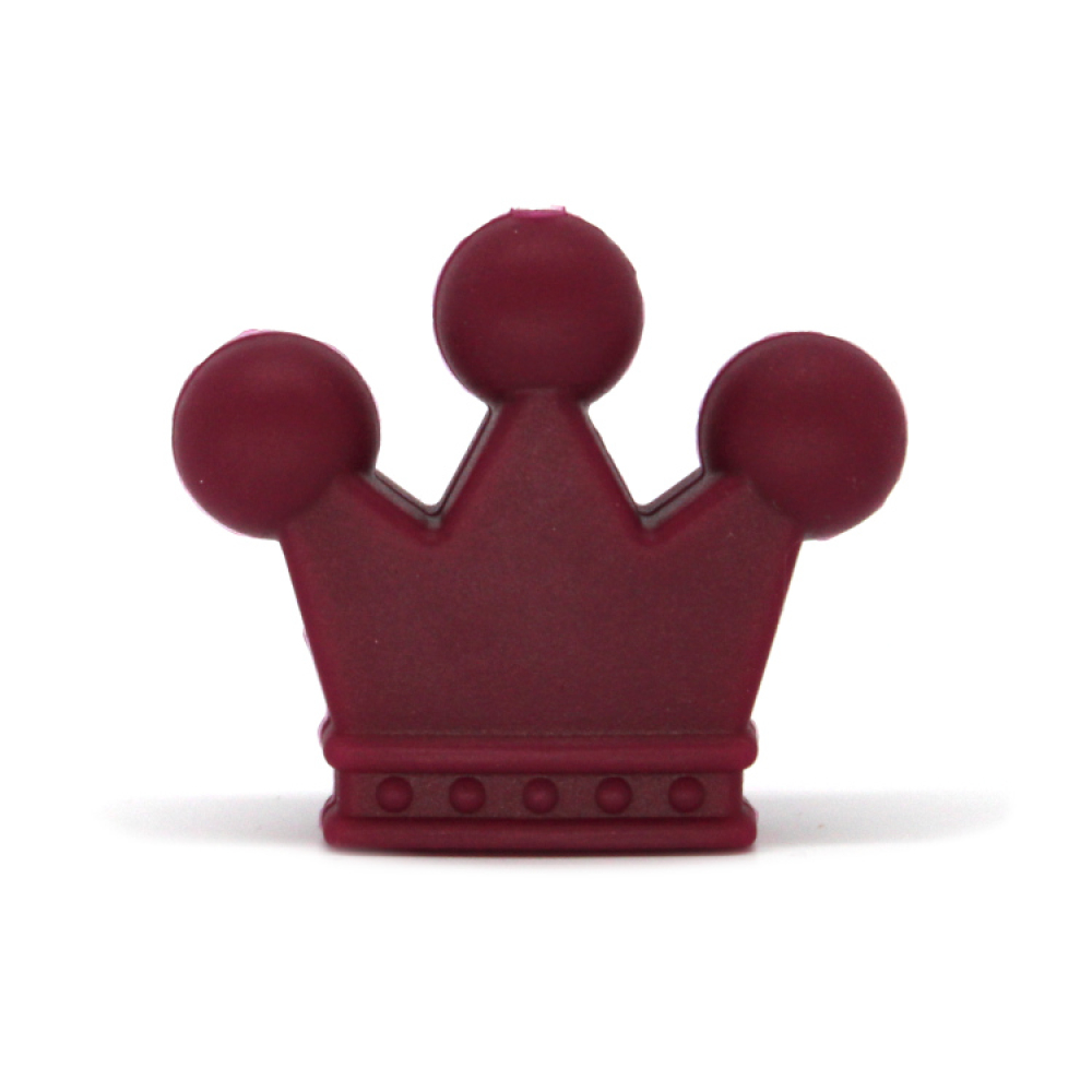 Silikon Motivperle Krönchen #1 | Wein Rot