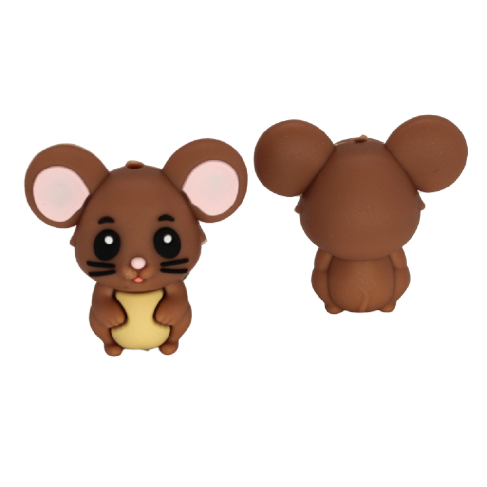 Silikon Motivperle 3D Maus | Kamel Braun