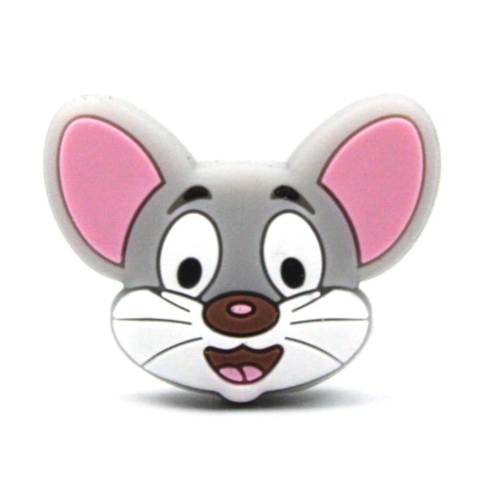 Silikon Motivperle Mausköpfchen "Grau"