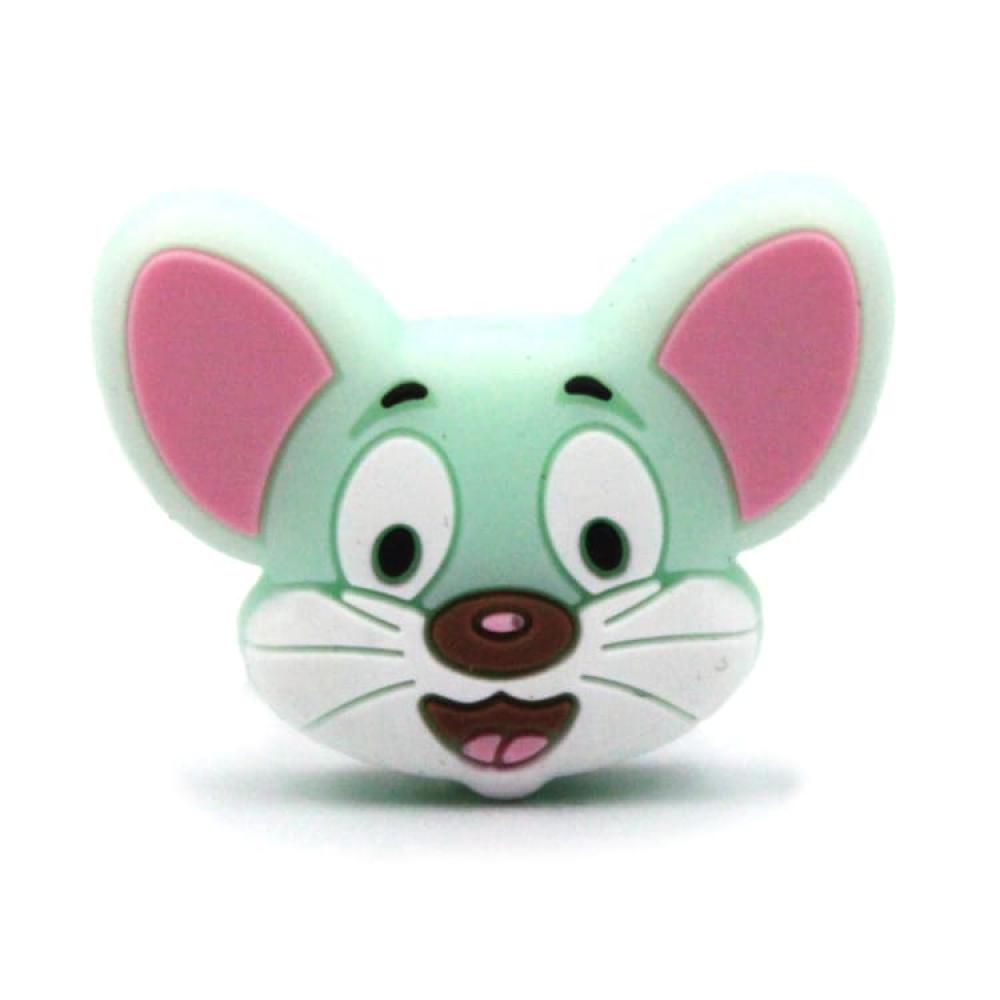 Silikon Motivperle Mausköpfchen "Mint"