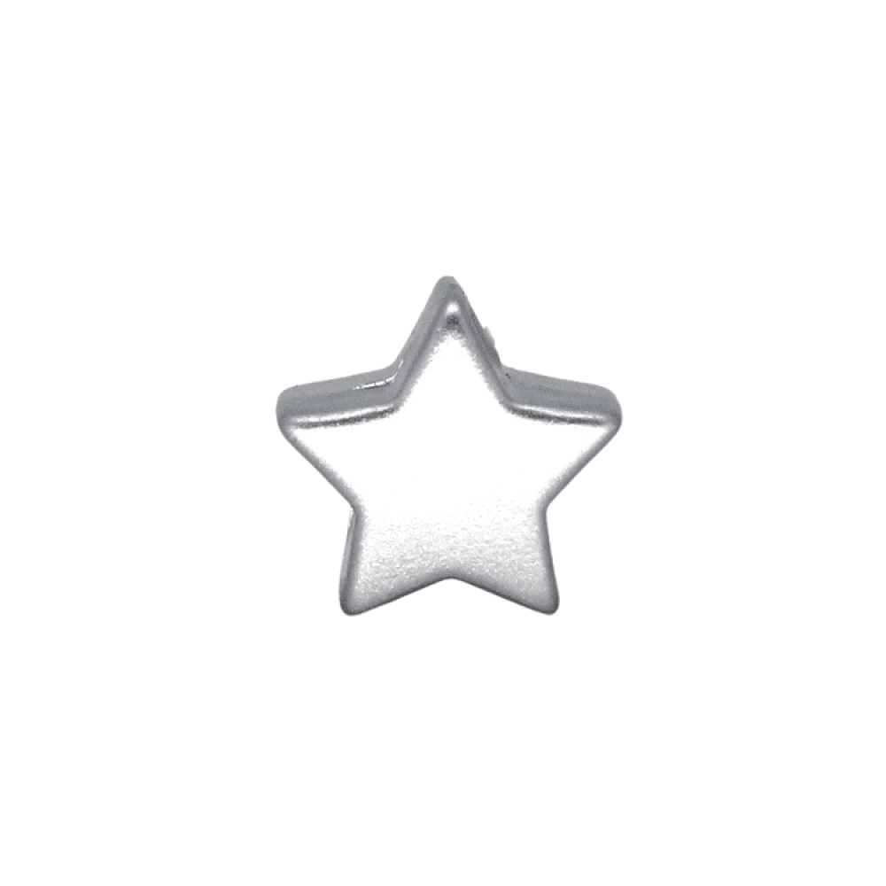 Silikon Motivperle Ministern | Metallic Silber