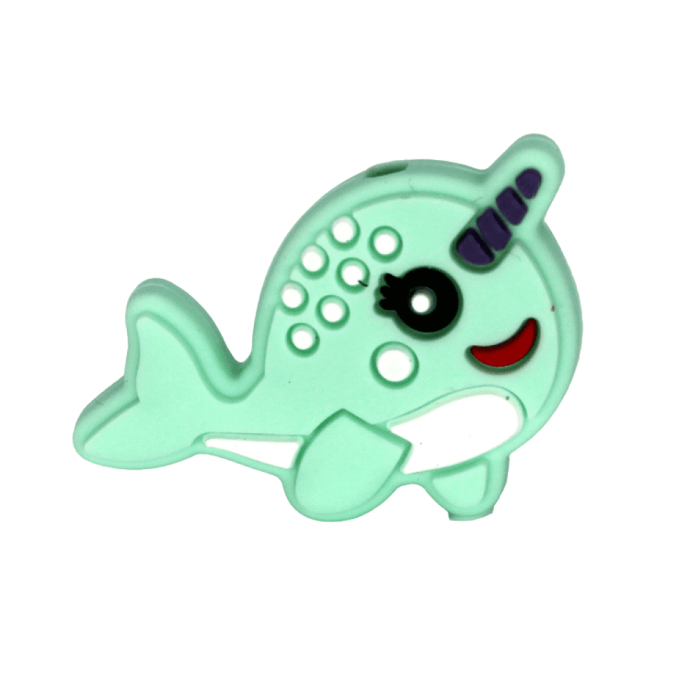 Silikon Motivperle Narwal | Mint