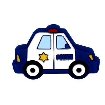 Silikon Motivperle Polizeiauto | Dunkel Blau