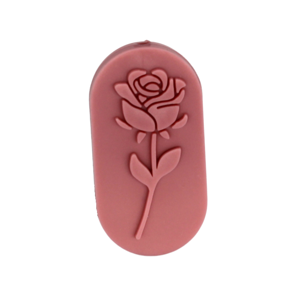 Silikon Motivperle Rose - Relief | Blush