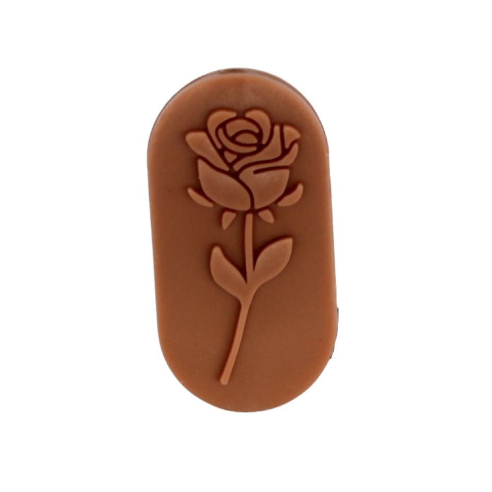 Silikon Motivperle Rose - Relief | Kamel Braun