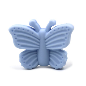 Silikon Motivperle Schmetterling #2 | Pastell Blau