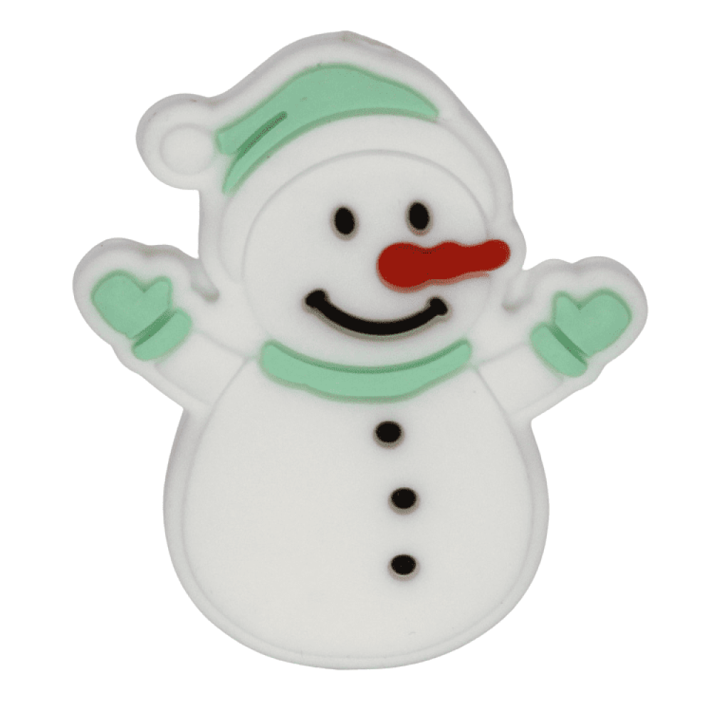 Silikon Motivperle Schneemann | Mint