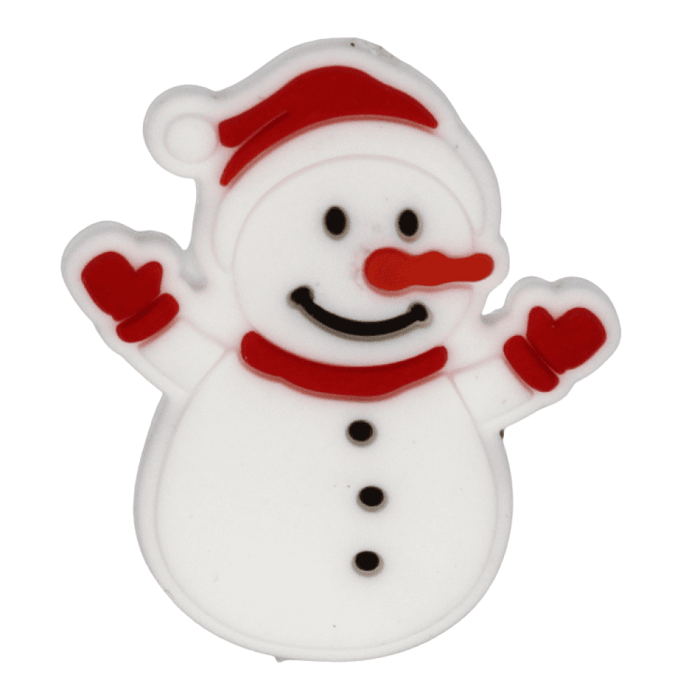 Silikon Motivperle Schneemann | Rot
