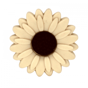 Silikon Motivperle Sonnenblume (Groß) | Beige
